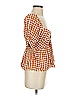 Saylor 100% Viscose Orange Short Sleeve Blouse Size S - photo 4