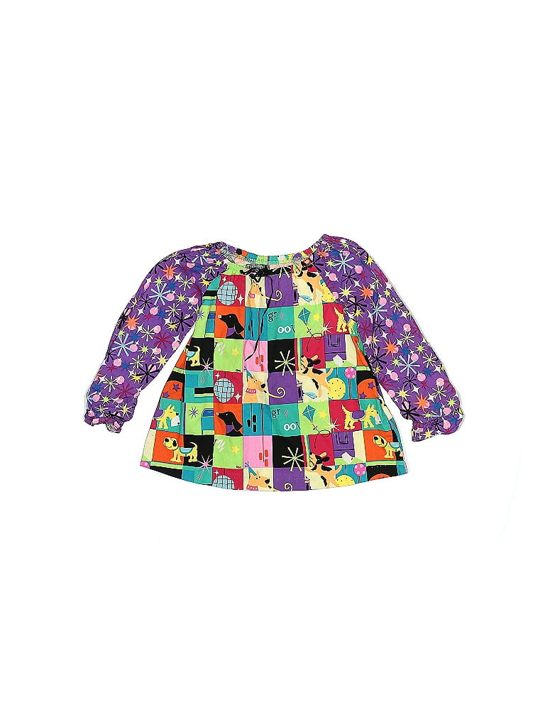 Chicken Noodle 100% Cotton Purple 3/4 Sleeve Blouse Size 4 - photo 1