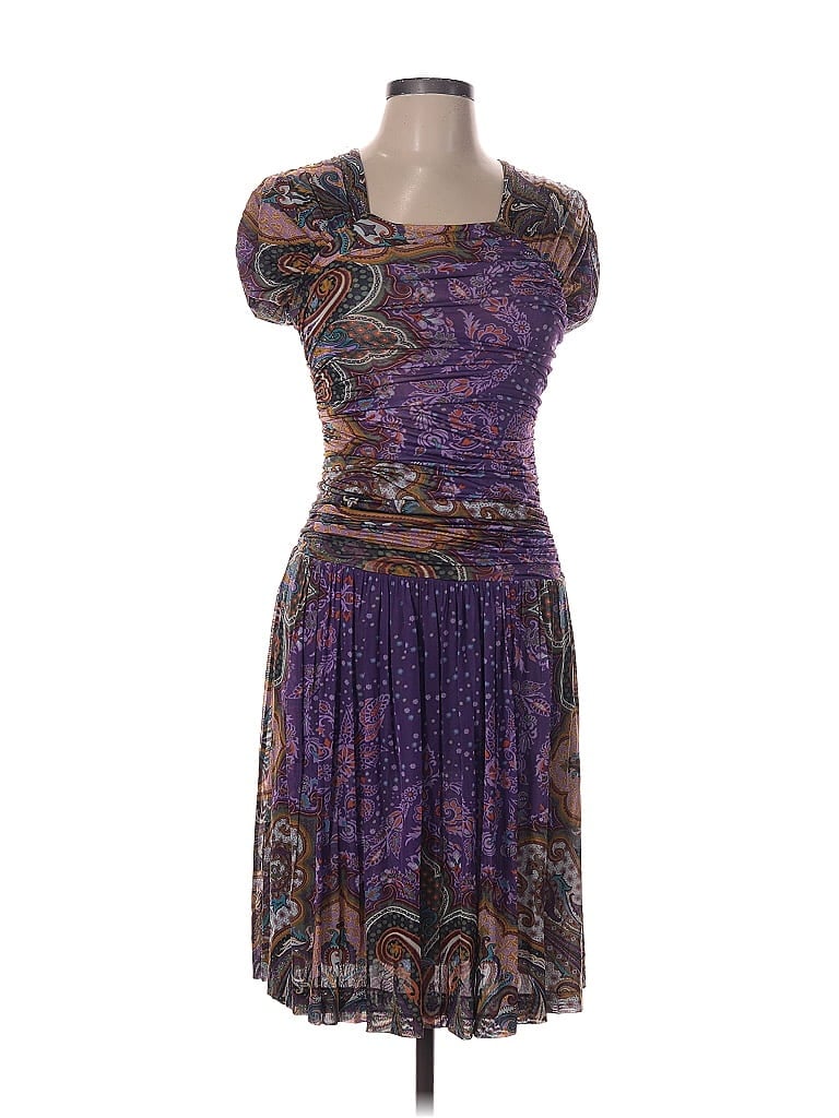 ETRO Paisley Purple Cocktail Dress Size EU (IT) 46 / US 10 - photo 1