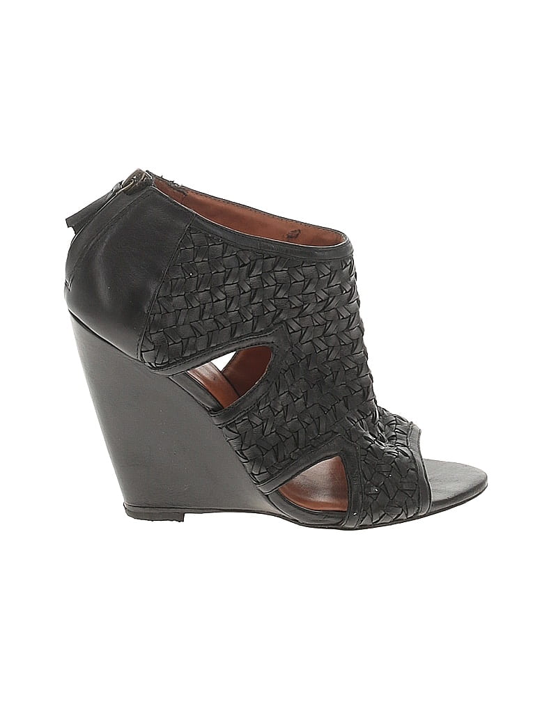Elizabeth and James 100% Leather Black Wedges Size 7 - photo 1