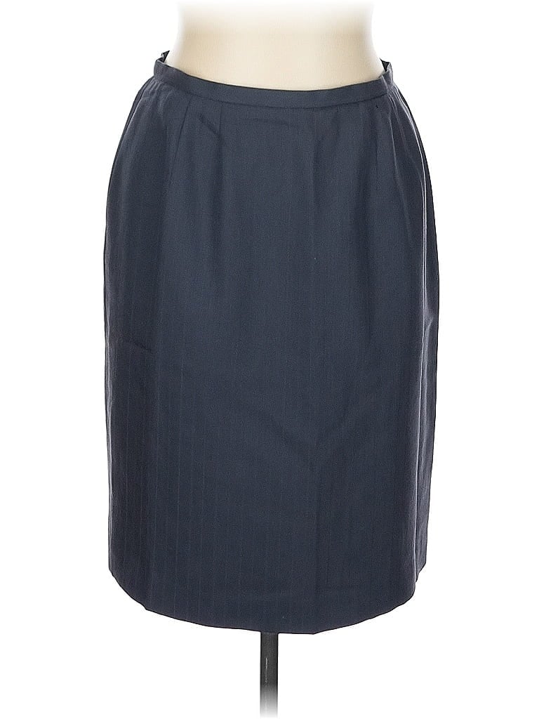 Pre-owned Anne Klein Ii Wool Skirt In Gray