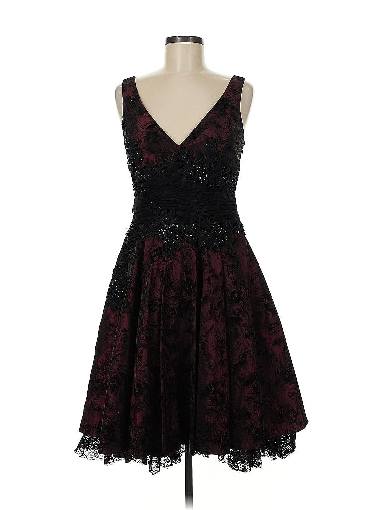 Alberto Makali 100 Polyester Paisley Black Cocktail Dress Size 6 21 