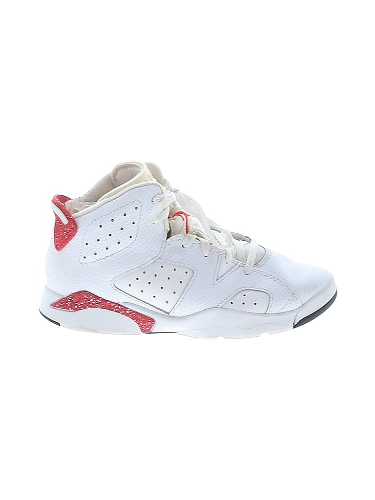 Air Jordan 100% Leather White Sneakers Size 2 - photo 1