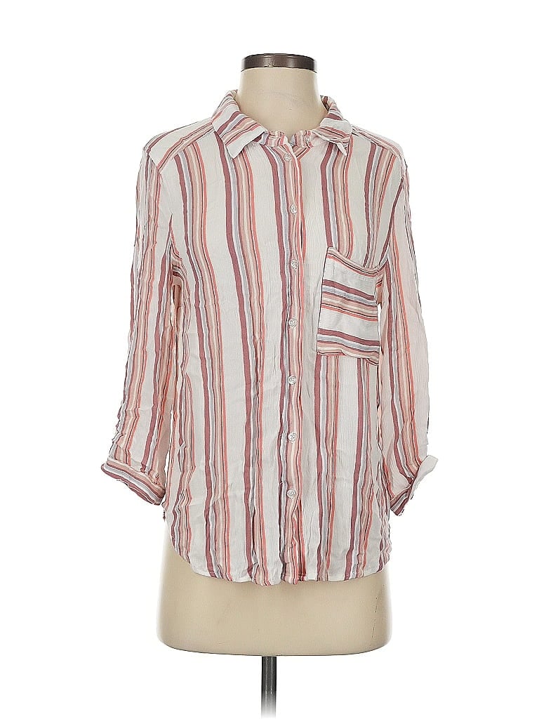 Pre-owned Mix By 41 Hawthorn 3/4 Sleeve Button Down Shirt In White