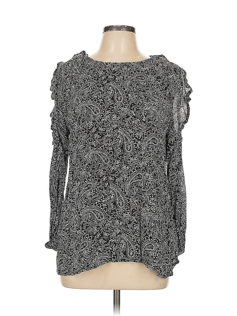 Pre-owned Old Navy Long Sleeve Blouse In Gray