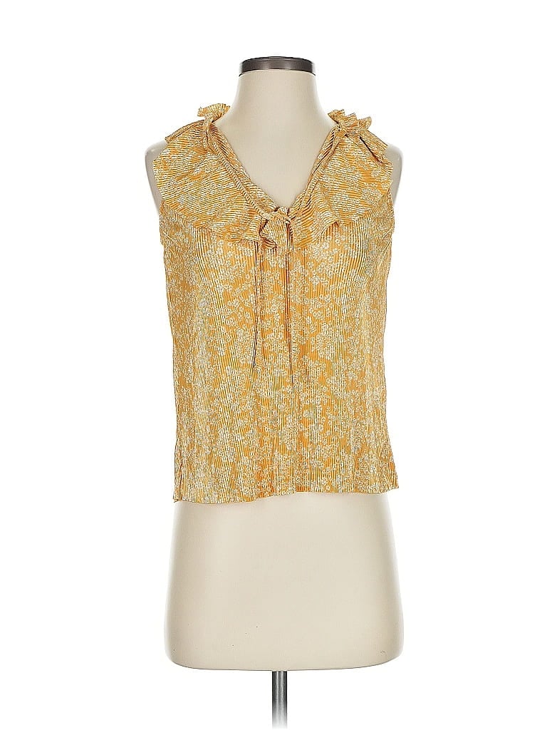 Pre-owned Mng Sleeveless Blouse In Yellow