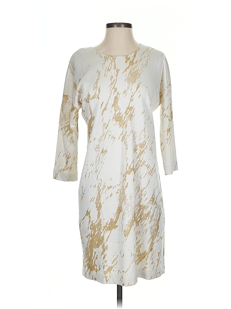 Pre-owned Three Dots Casual Dress In White