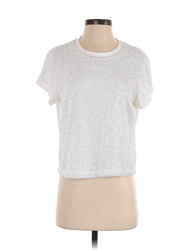 Gallery Couture Silver Short Sleeve Top Size S - photo 1