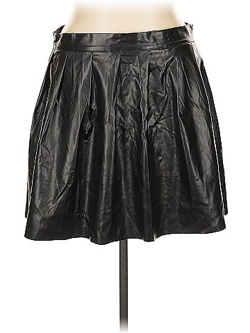 Shein Curve Faux Leather Skirt (view 1)