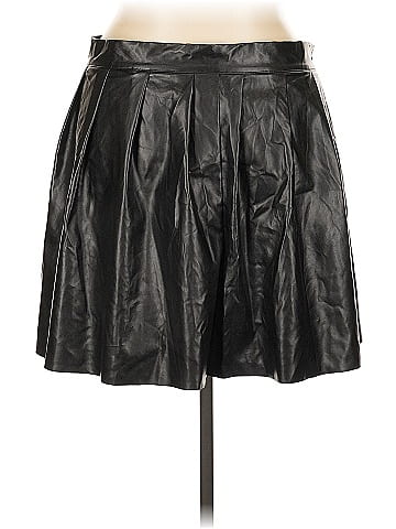 Shein Curve Faux Leather Skirt (view 2)