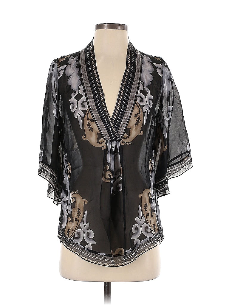 Hale Bob Black Short Sleeve Blouse Size XS - photo 1
