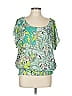 JM Collection 100% Polyester Green Short Sleeve Blouse Size L - photo 1