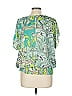 JM Collection 100% Polyester Green Short Sleeve Blouse Size L - photo 2