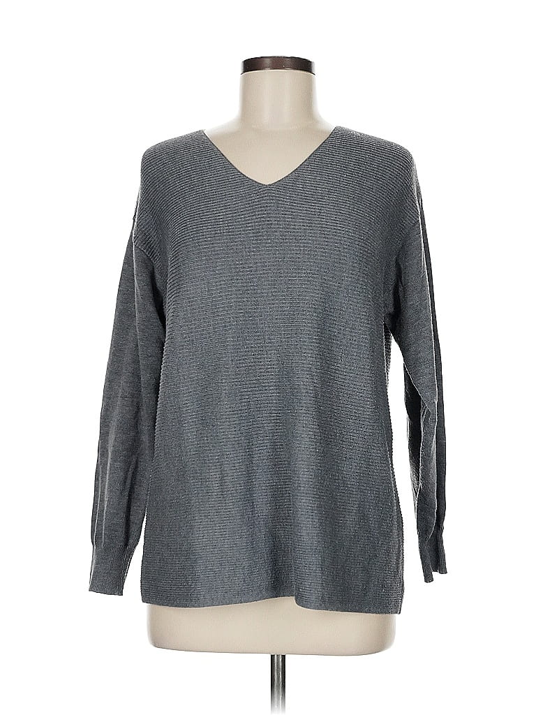 Pre-owned Ella Moss Pullover Sweater In Gray