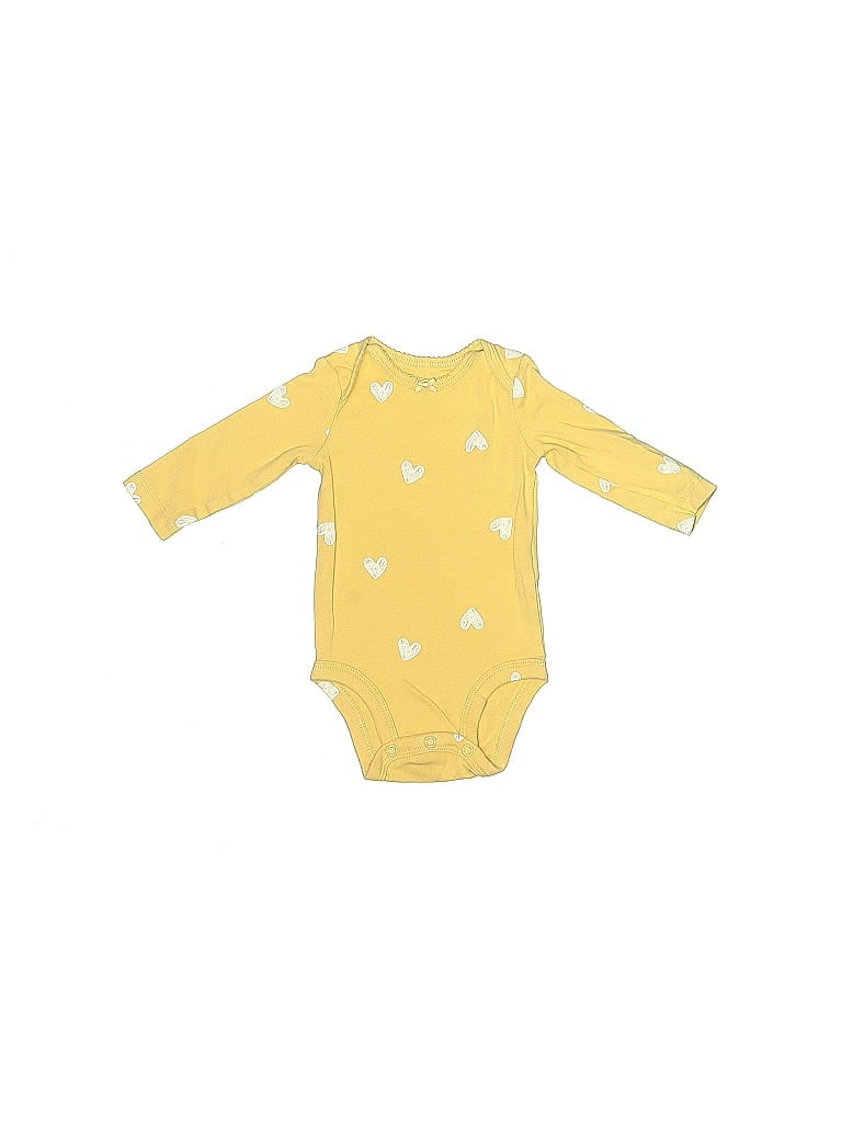CARTER'S Pre-owned Babies' Long Sleeve Onesie In Yellow