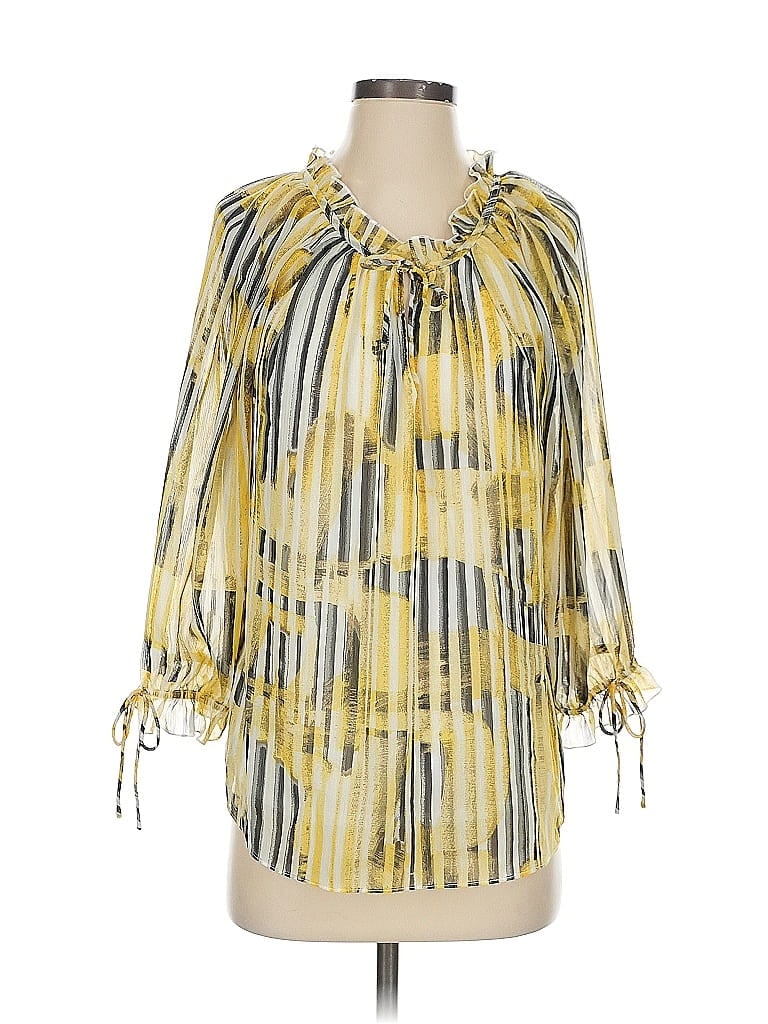 Pre-owned Sioni 3/4 Sleeve Blouse In Yellow