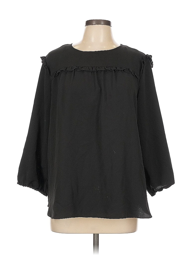 Pre-owned Juicy Couture 3/4 Sleeve Blouse In Black