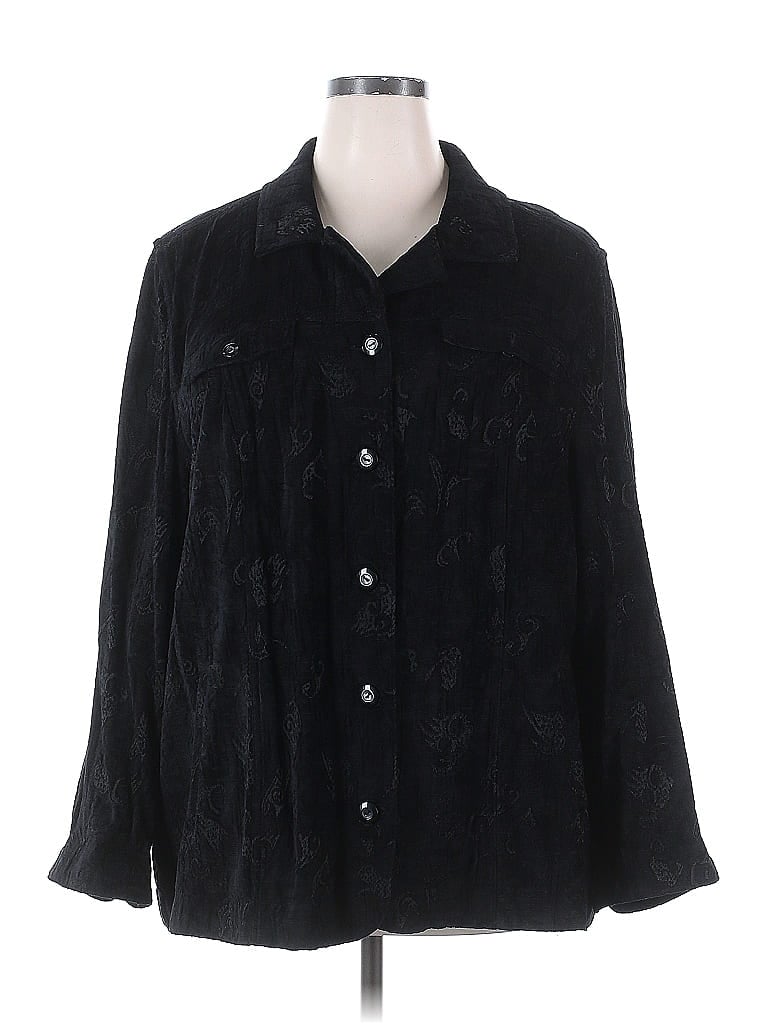 Click to view more detailed imagery on our partner's website Pre-owned Liz & Me Long Sleeve Button Down Shirt In Black