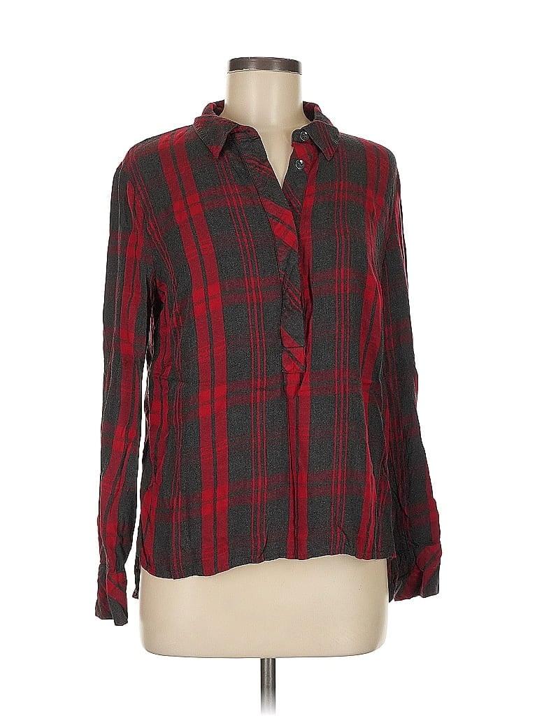 Pre-owned Cabi Long Sleeve Blouse In Red