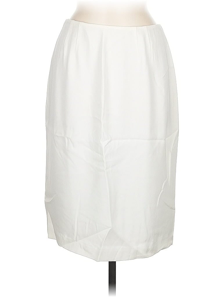 Pre-owned Linda Allard Ellen Tracy Formal Skirt In White