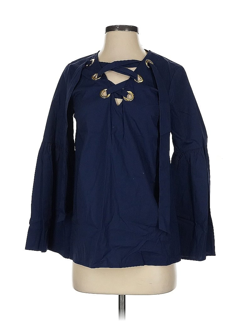 Pre-owned Michael Michael Kors Long Sleeve Blouse In Blue