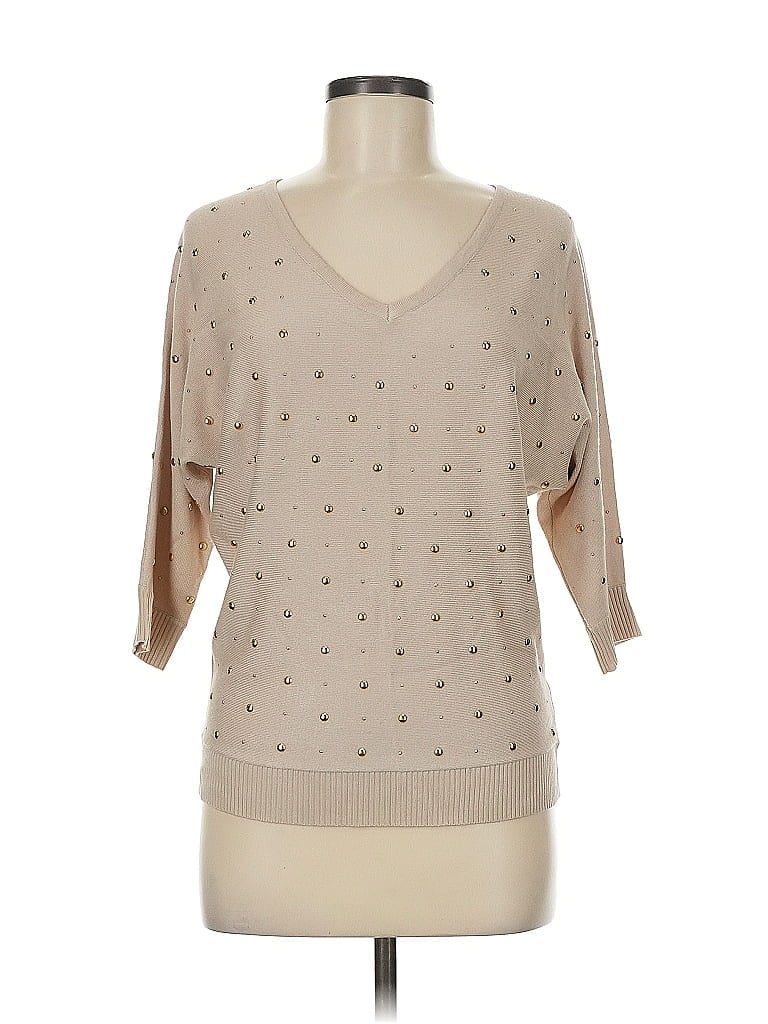 Catherine Malandrino Polka Dots Tan Pullover Sweater Size M - photo 1