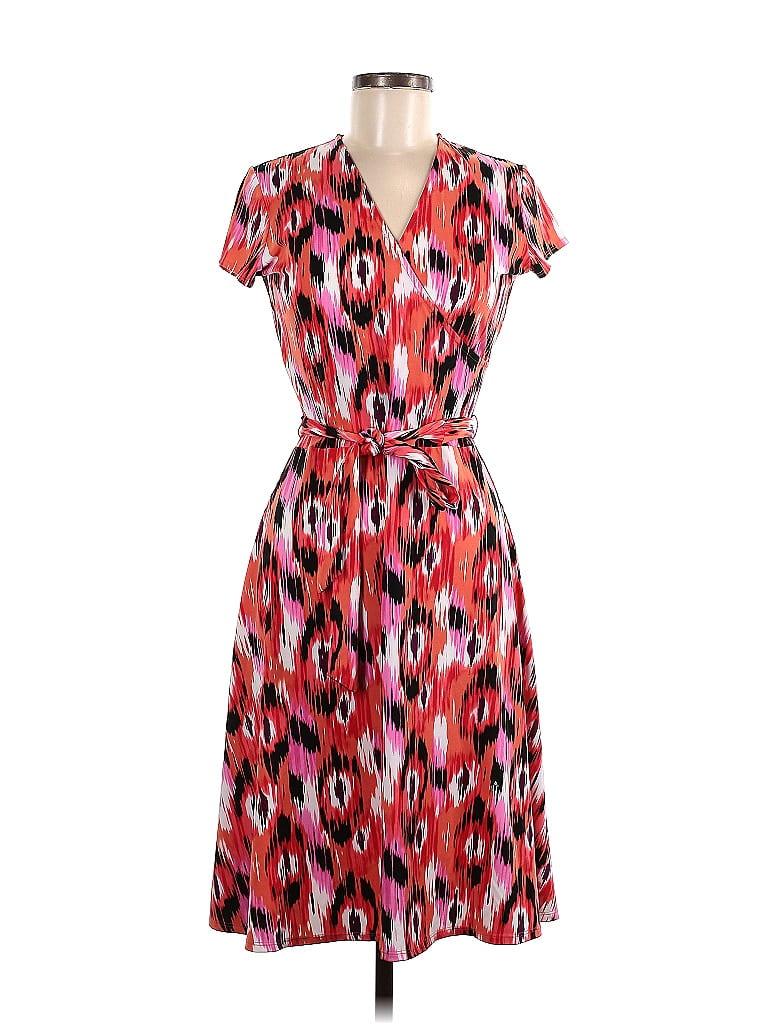 Leota Print Red Casual Dress Size M - photo 1