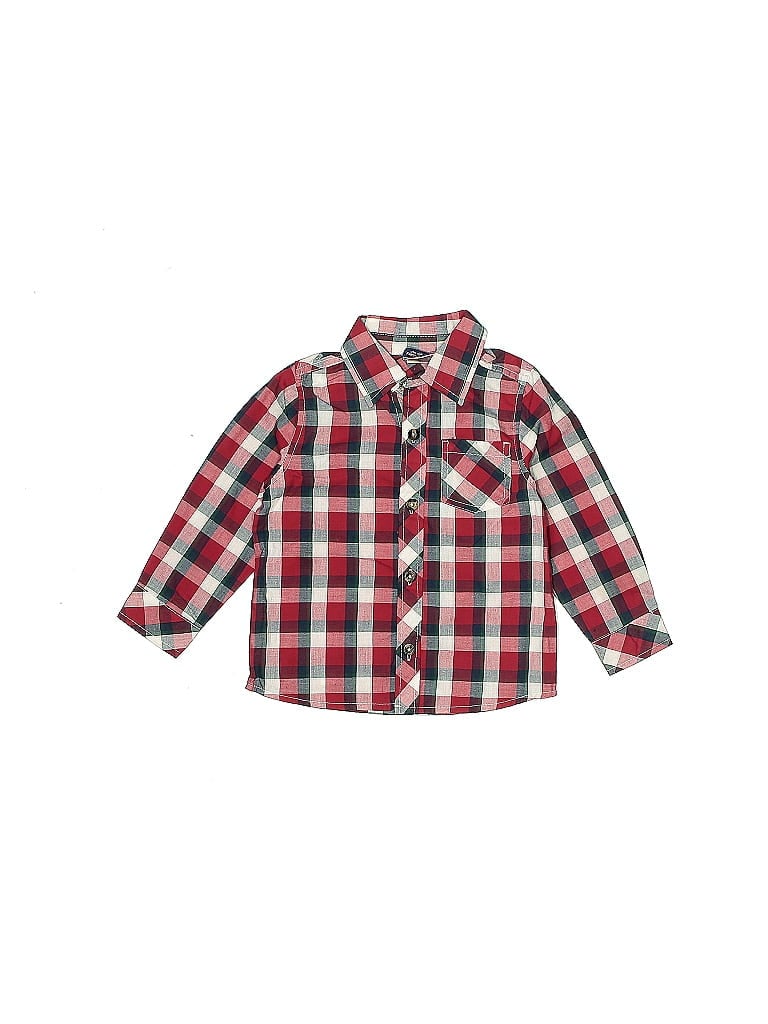 Rugged Bear Plaid Red Long Sleeve Button-Down Shirt Size 3 - photo 1