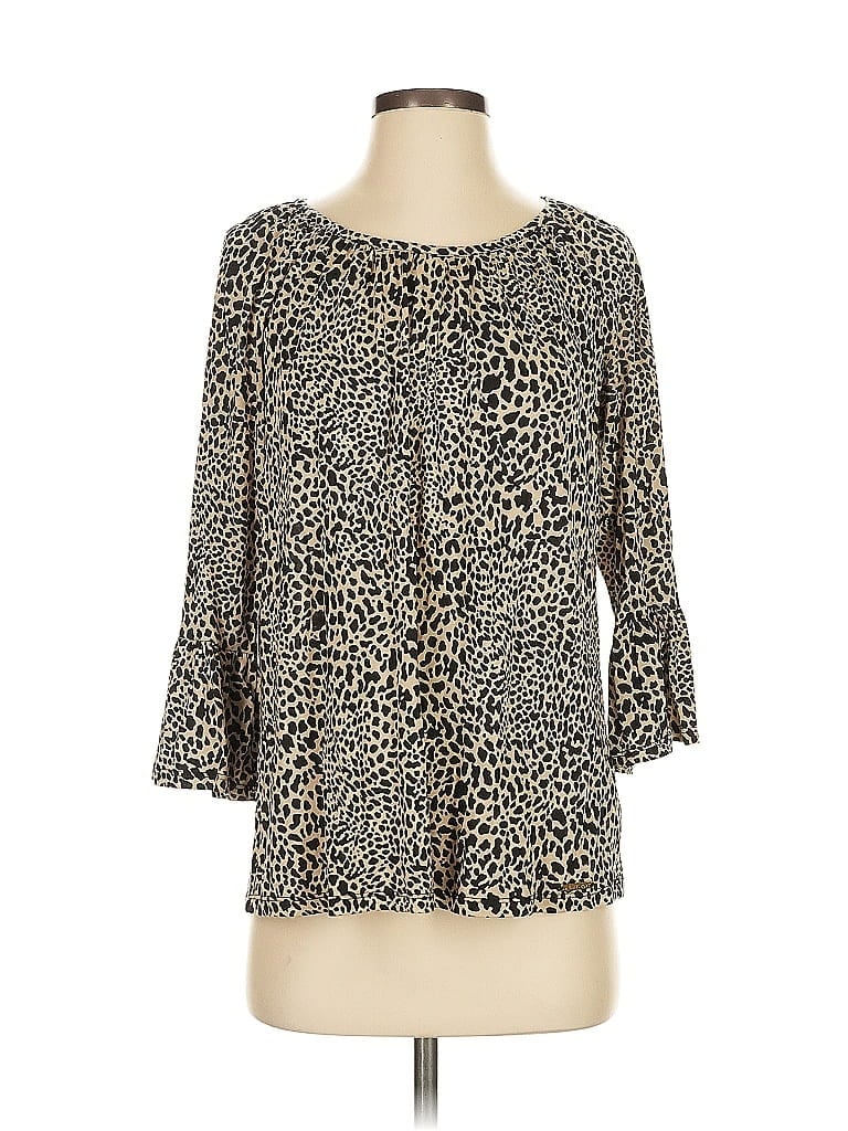 Pre-owned Michael Michael Kors 3/4 Sleeve Blouse In Brown