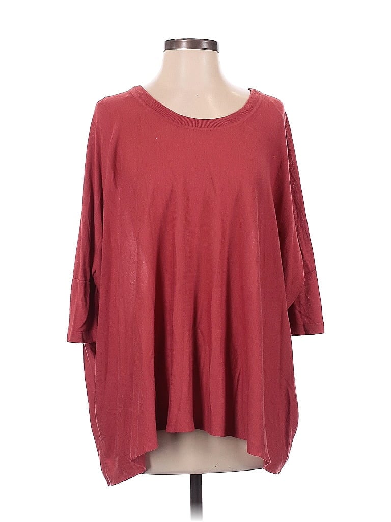 Pre-owned H&m Poncho In Burgundy