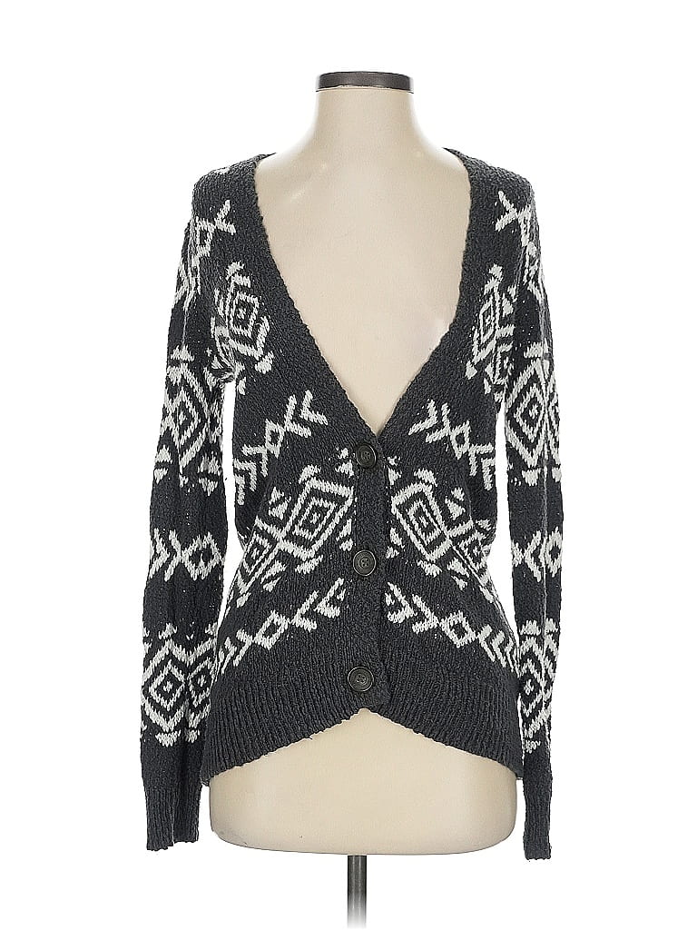 Pre-owned Hollister Cardigan Sweater In Black