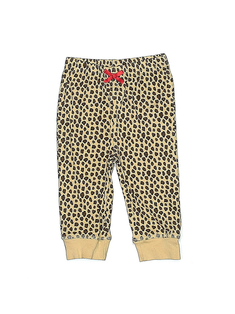 Hb 100% Cotton Animal Print Gold Yellow Casual Pants Size 6-9 mo - photo 1