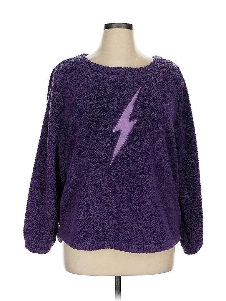 Wildfox 100% Polyester Purple Pullover Sweater Size XL - photo 1