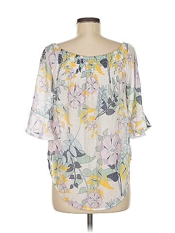 Ashley Blue Short Sleeve Blouse (view 2)