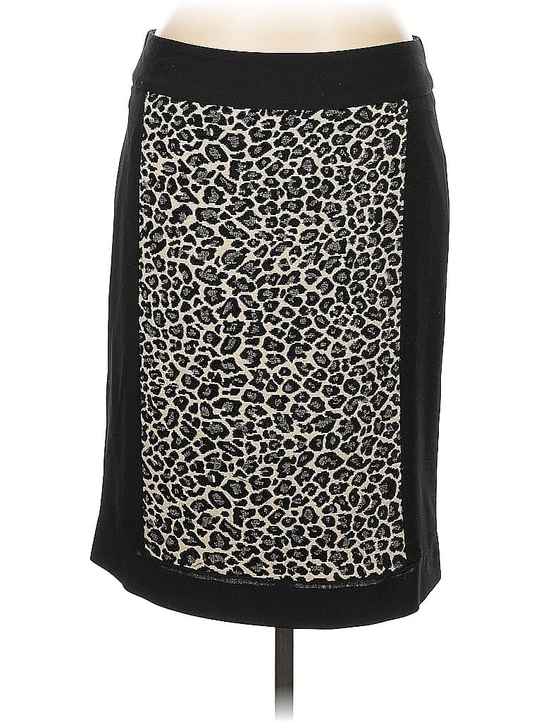 Amanda + Chelsea Animal Print Black Casual Skirt Size 10 - photo 1