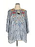 Johnny Was 100% Viscose Blue 3/4 Sleeve Blouse Size 2X - photo 1