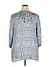 Johnny Was 100% Viscose Blue 3/4 Sleeve Blouse Size 2X - photo 2