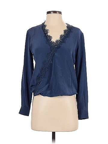Lavender Brown Long Sleeve Silk Top (view 1)