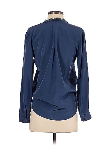Lavender Brown Long Sleeve Silk Top (view 2)