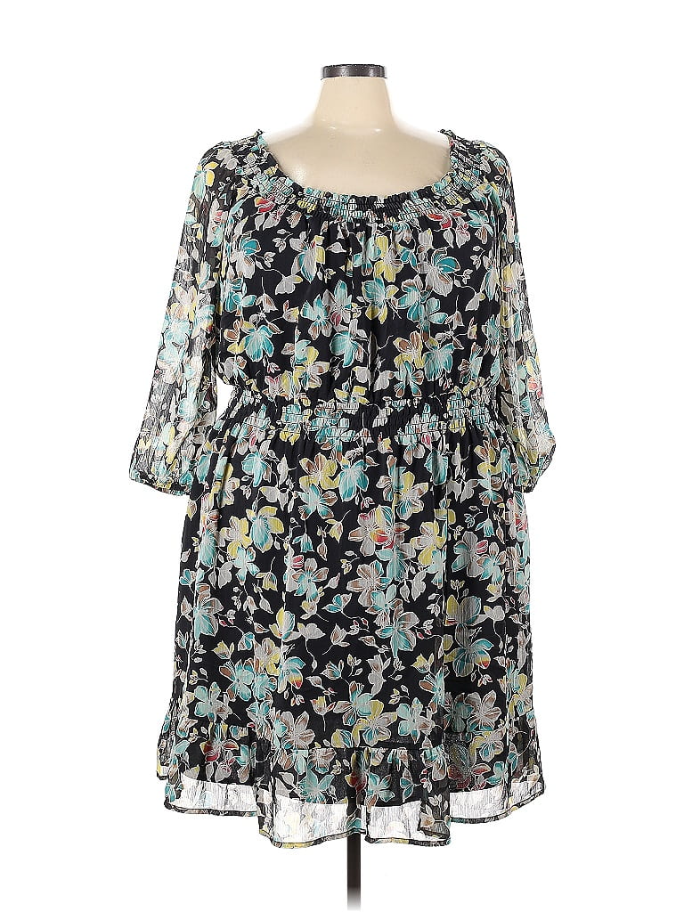 American Rag Cie Floral Teal Casual Dress Size 3X (Plus) - 49% off ...
