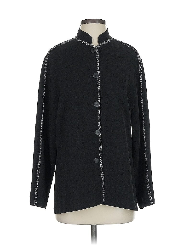 Pre-owned Emmelle Long Sleeve Blouse In Black