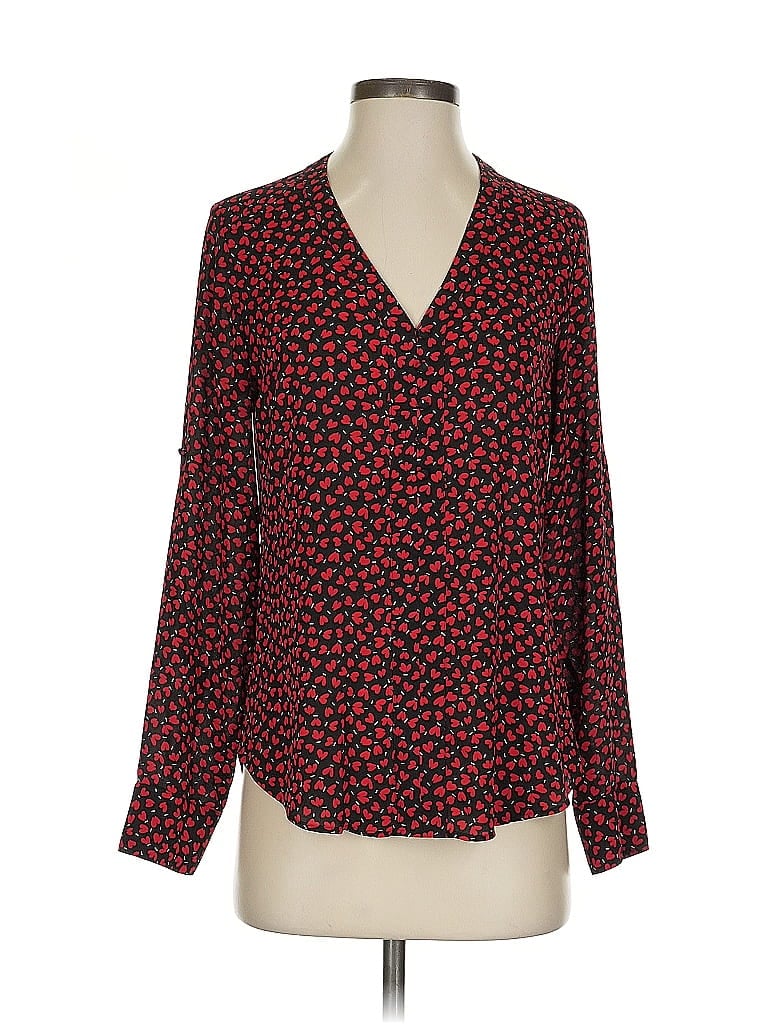 Pre-owned Express Long Sleeve Blouse In Red