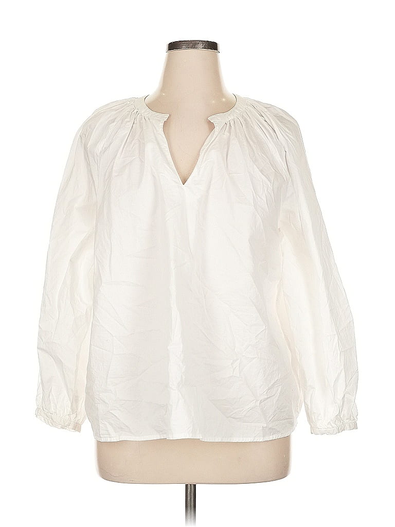 Old Navy White Long Sleeve Blouse Basic PLUS main image 0