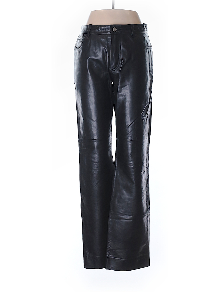 Gap 100% Leather Solid Black Leather Pants Size 4 - 95% off | thredUP
