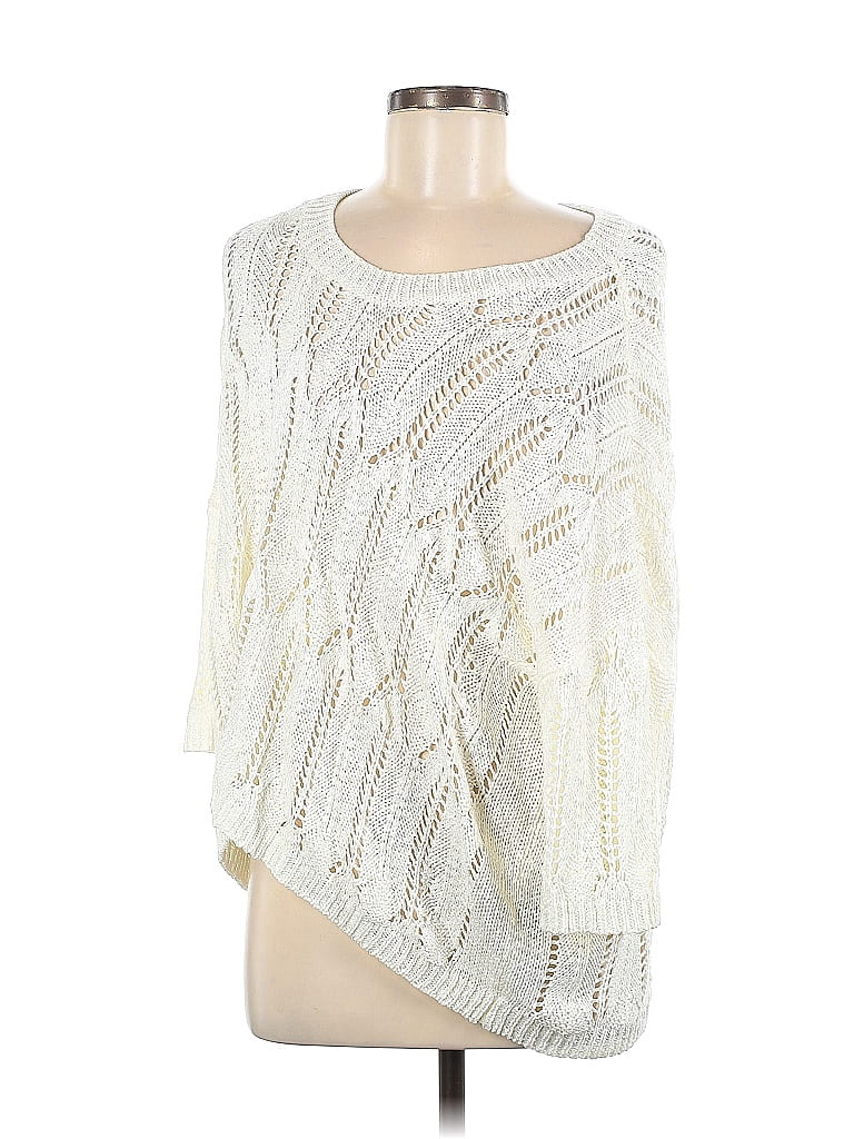Pol 100% Polyester Ivory White Pullover Sweater Size M - photo 1