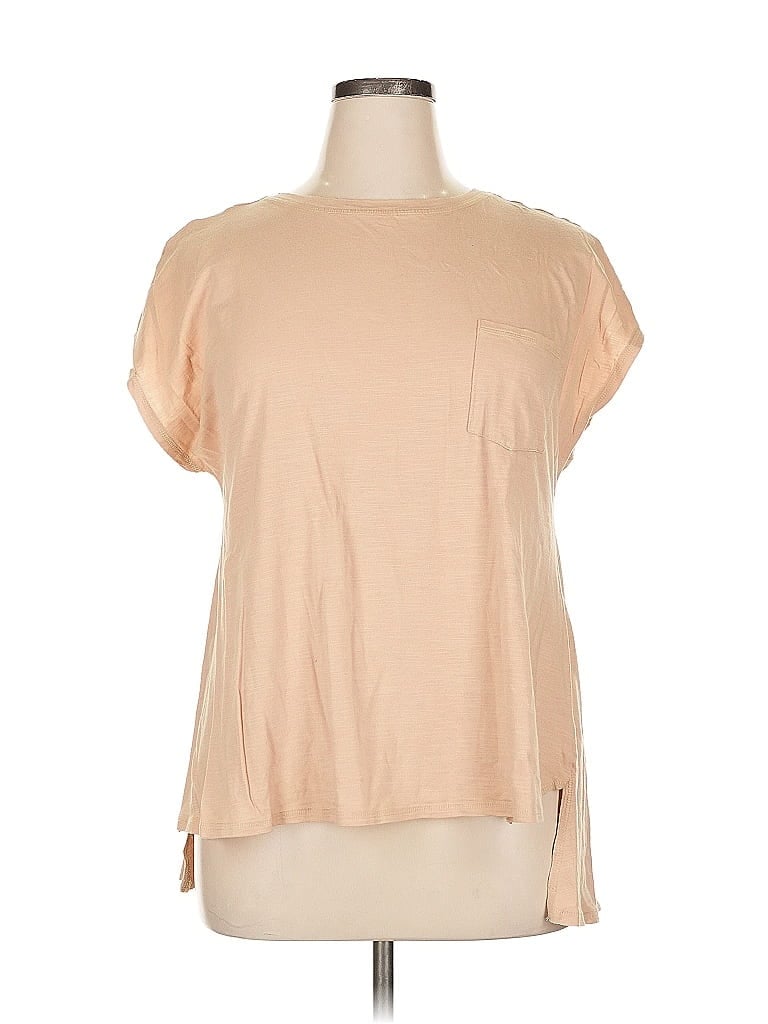 DG^2 by Diane Gilman 100% Cotton Tan Short Sleeve T-Shirt Size 1X - photo 1