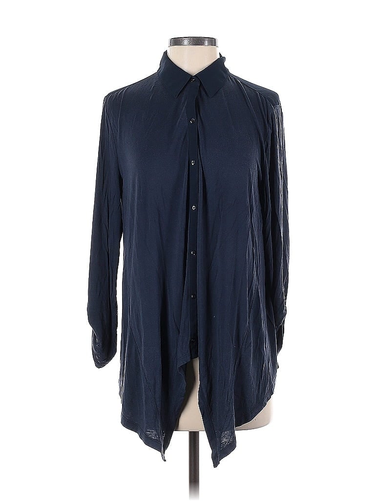 Pre-owned Ann Taylor Long Sleeve Blouse In Blue