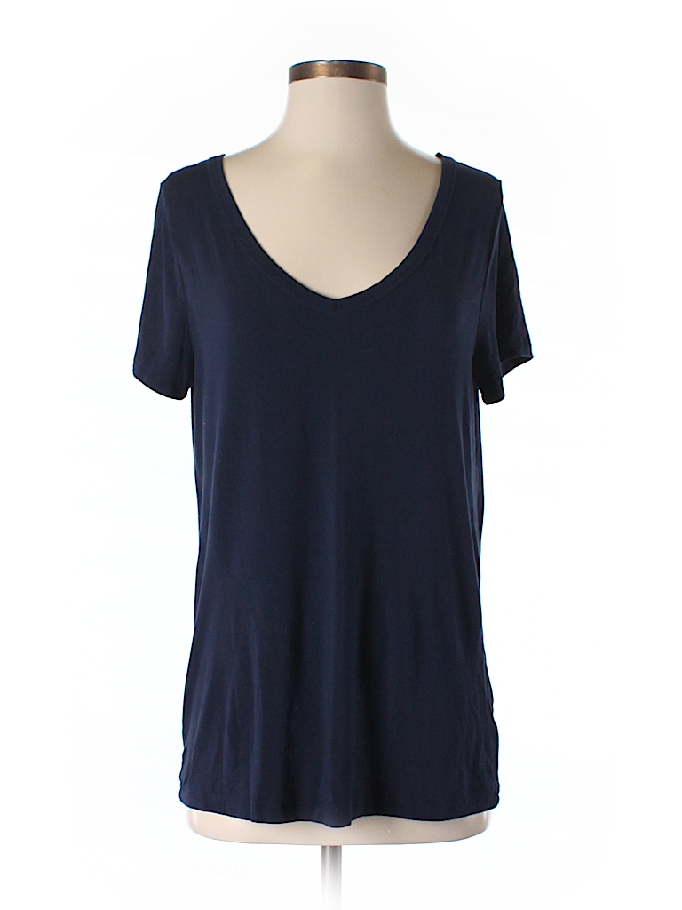 Merona Solid Dark Blue Short Sleeve T-Shirt Size M - 37% off | thredUP