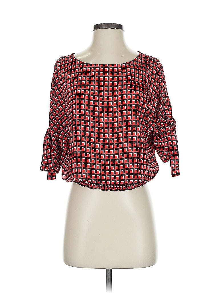 Click to view more detailed imagery on our partner's website Pre-owned Michael Michael Kors 3/4 Sleeve Blouse In Red