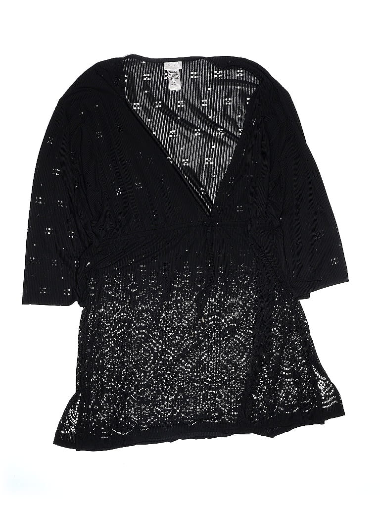 Cover-up Dotti Noir Mesh Profonde Encolure En V Avec Cordon Taille M - Occasion Très Bon état